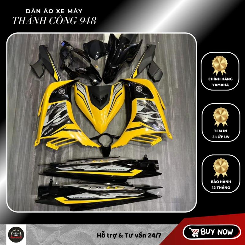 Dàn áo Exciter 135 Vàng Đen mẫu LC - Tặng Tem, Baga Phụ Kiện Phụ Tùng Sticker Decal Nhãn Dán