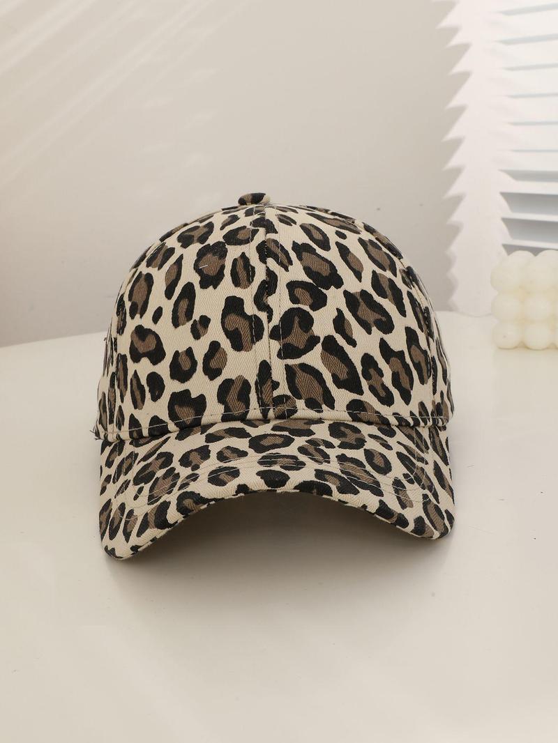 Product Introduction of Vintage Leopard Print Baseball Cap, Casual Outdoor Sports Hat for Men & Women, Fashion Accessories for Daily Wear 6