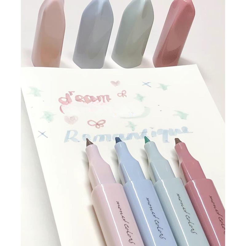 Set Stabilo Siswa 4 Buah Penanda Warna Stabilo Penanda Buku Harian Lembut dan Lucu Alat Tulis Perlengkapan Sekolah Korea Tersedia Berbagai Warna 1
