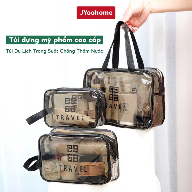SET 3 Túi Đựng Mỹ Phẩm Đồ Trang Điểm Trang Sức JYoohome Túi Đựng Đồ Dùng Du Lịch Trong Suốt Chống Thấm Nước Nhựa Bag Nam