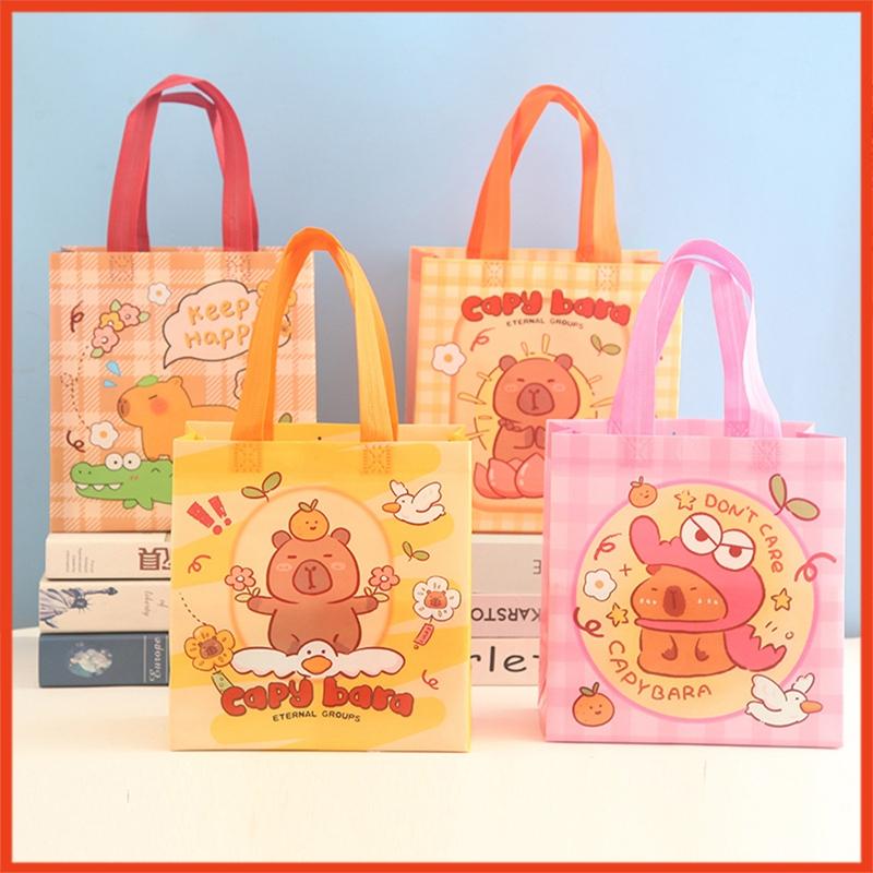 Product Introduction of Túi vải không dệt Capybara cute đa năng chống thấm nước nhiều hình dễ thương thiết kế đẹp kèm quai đeo. 0