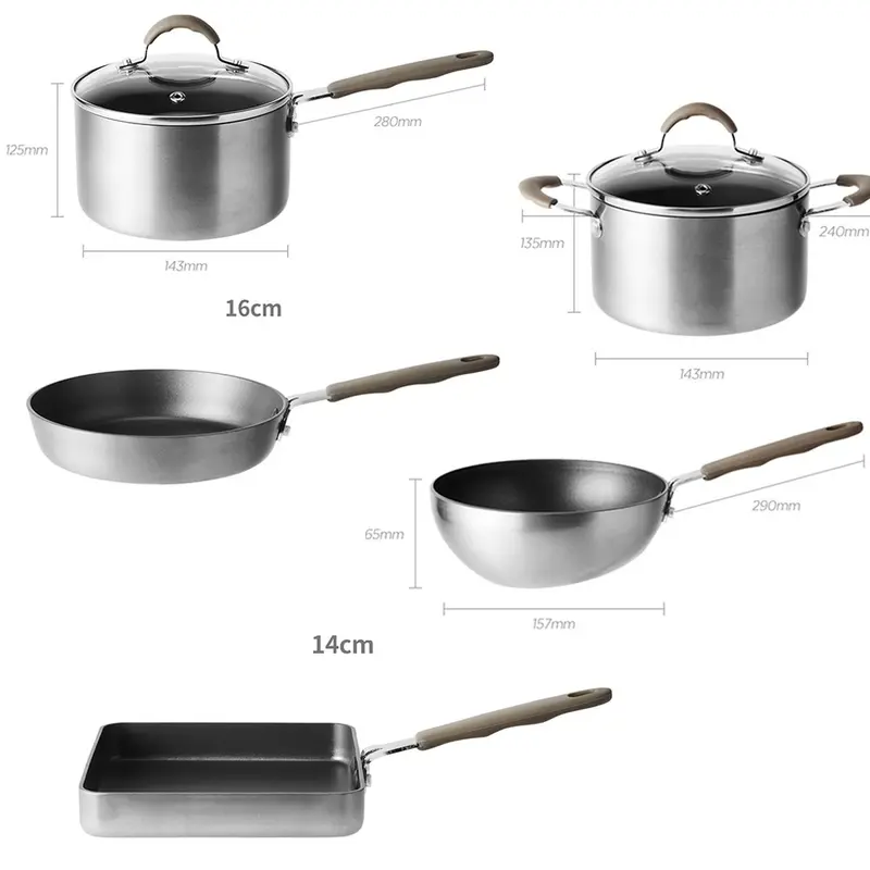 Nồi chảo nhôm LocknLock mini Handycook không dùng trên bếp từ - chống dính Chính hãng, nấu đồ ăn dặm  - HAPO 2