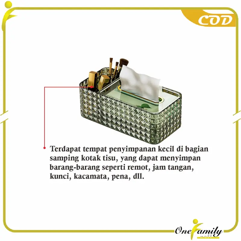 [COD] OFM C969 Tempat Penyimpanan Tisu Serbaguna Diamond ada 2 Slot Remote 3