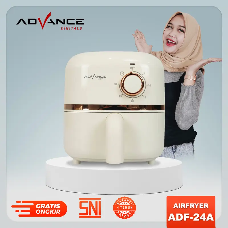 【COD】Advance ADF-24A Airfryer Listrik menggoreng tanpa Minyak Kapasitas 2.4 Liter Bahan Wadah Stainless Foodgrade Garansi Resmi 1 Tahun Fryer 7
