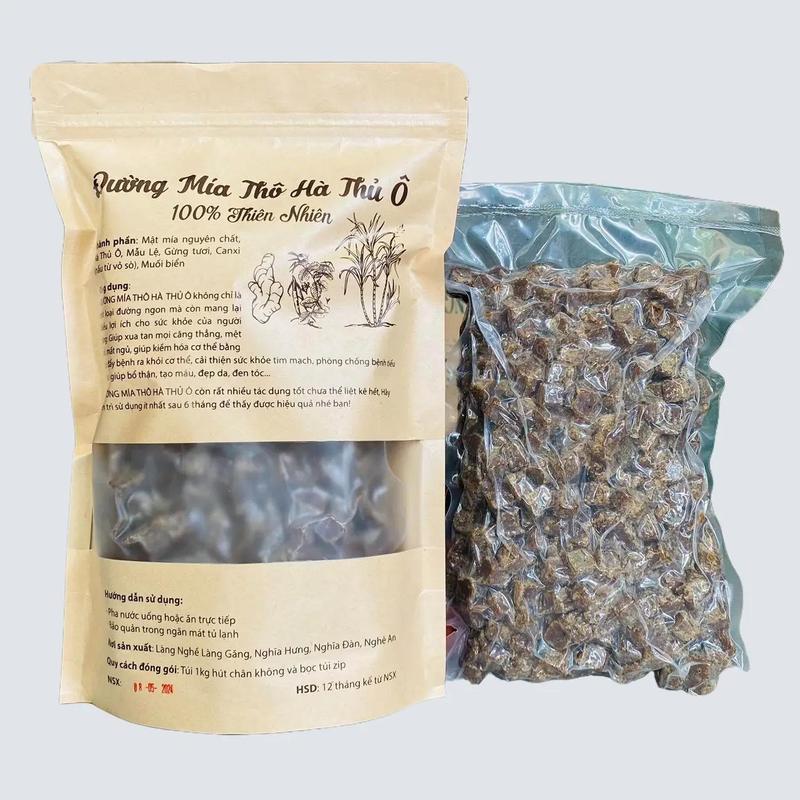  Đường Mía Hà Thủ Ô Đường Hà Thủ Ô Làm Thủ Công Từ Mật Mía Nguyên Chất Và Các Thảo Dược Tự Nhiên Không Hoá Chất Có Vị Ngọt Dịu Thơm Của Gừng Và Hà Thủ Ô- Túi 1kg 