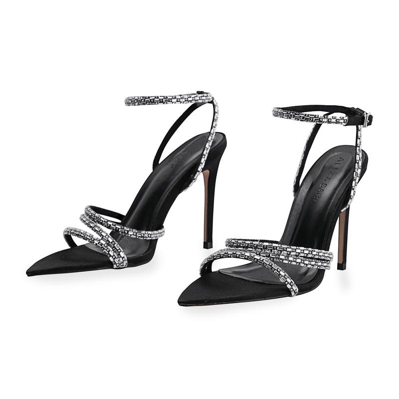 AL77 - Sandal Mũi Nhọn Hoa Hậu Dây Đá Alex&Sara Cao 10cm Nữ DéP Shoes GiàY