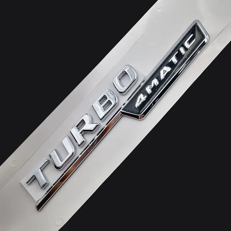 Thư biểu tượng cho Turbo 4matic AMG Huy hiệu Fender Logo Xe dán phong cách cho Mercedes Benz AMG bóng đen 8