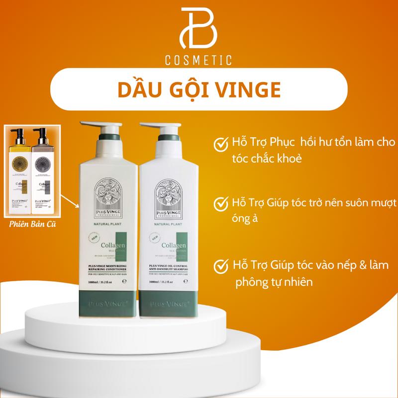 Cặp Dầu Gội Xả Collagen Plus Vinge 1000ml