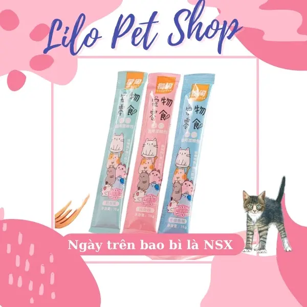 Combo 200 thanh súp thưởng cho mèo, soup thưởng dinh dưỡng cho mèo, sup thưởng shizuka thanh 15gr
