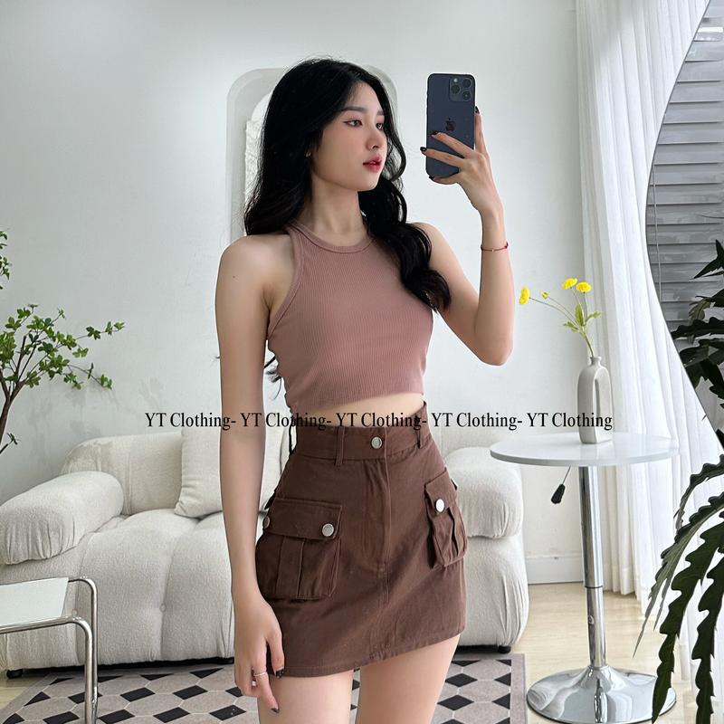 Áo thun croptop ba lỗ Y&T Clothing dáng ôm body cá tính Nữ Women 0