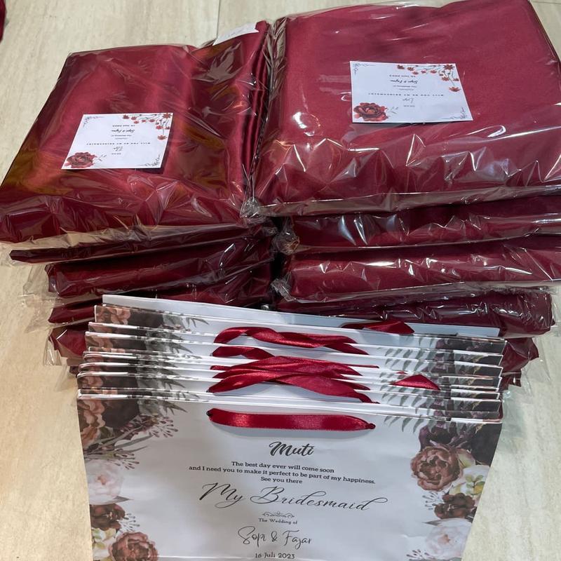 Paket Bridesmaid Satin Velvet + Paperbag TERMURAH 4