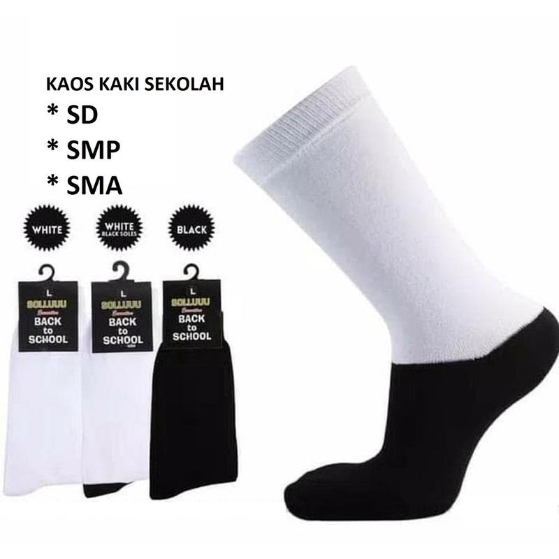 Product Introduction of TERMURAH KAOS KAKI SEKOLAH SD SMP SMA HITAM POLOS SUDAH PACKING KEMASAN TOSERBA hitam Panjang 10
