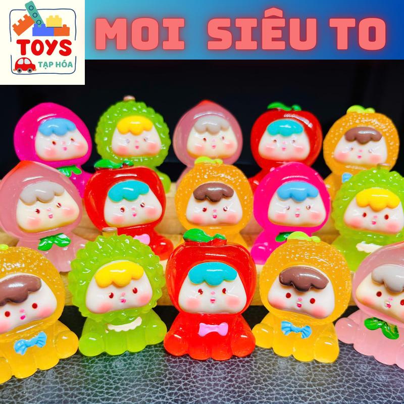 [SIZE TO ĐẸP] túi mù MOI Mẫu Trái Cây Phát Sáng Size 4x3cm DIY Trang Trí Tiểu Cảnh, Em bé trái cây, Búp Bê Charm túi  mù hạt