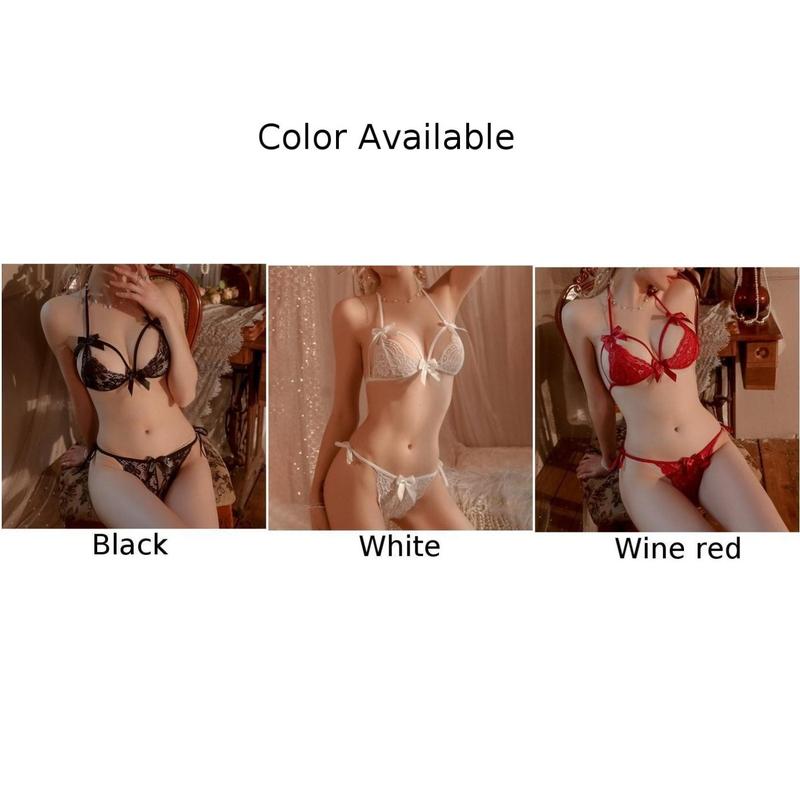 Product Introduction of Sexy  for French Lace Bra and Panties Set Women Underwear Perspective Lingerie 2Piece 0