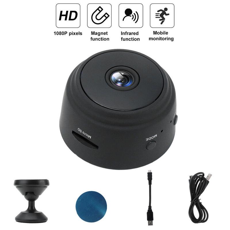 1080P HD WiFi Wireless Mini IP Camera Home Security Night Vision Cam CCTV DVR +32GB Adjustable Button 6