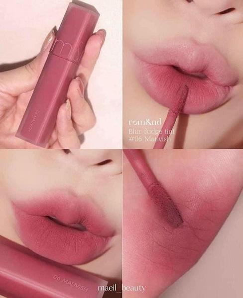 Son Romand Blur 06 Hồng Lạnh Trầm , Son Kem Lì Romand Blur Fudge Tint Màu 06 Mauvish, Son Môi Trang Điểm