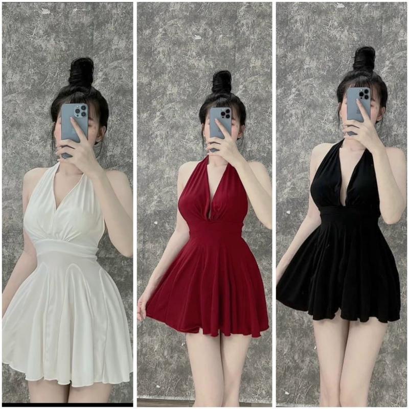 ĐẦM KÈM QUẦN CÓ MÚT NGỰC (40kg-55kg) , chất thun ladong Nữ Women