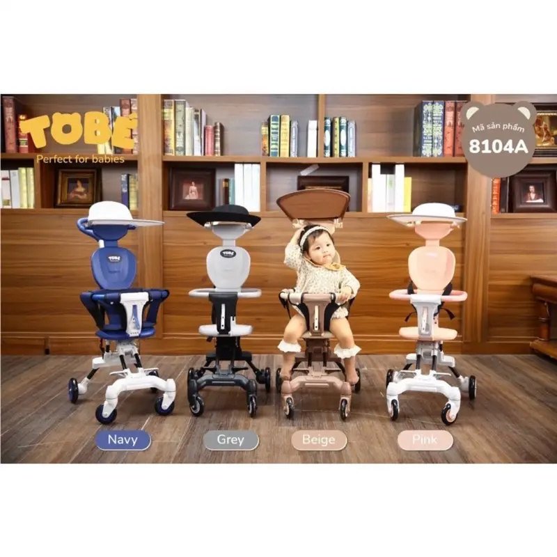 [Voucher Độc Quyền + Quà Tặng] Xe đẩy gấp gọn siêu nhẹ ToBe Plus cho bé từ 6-36 tháng - Kèm Mái che và đệm ngồi 0
