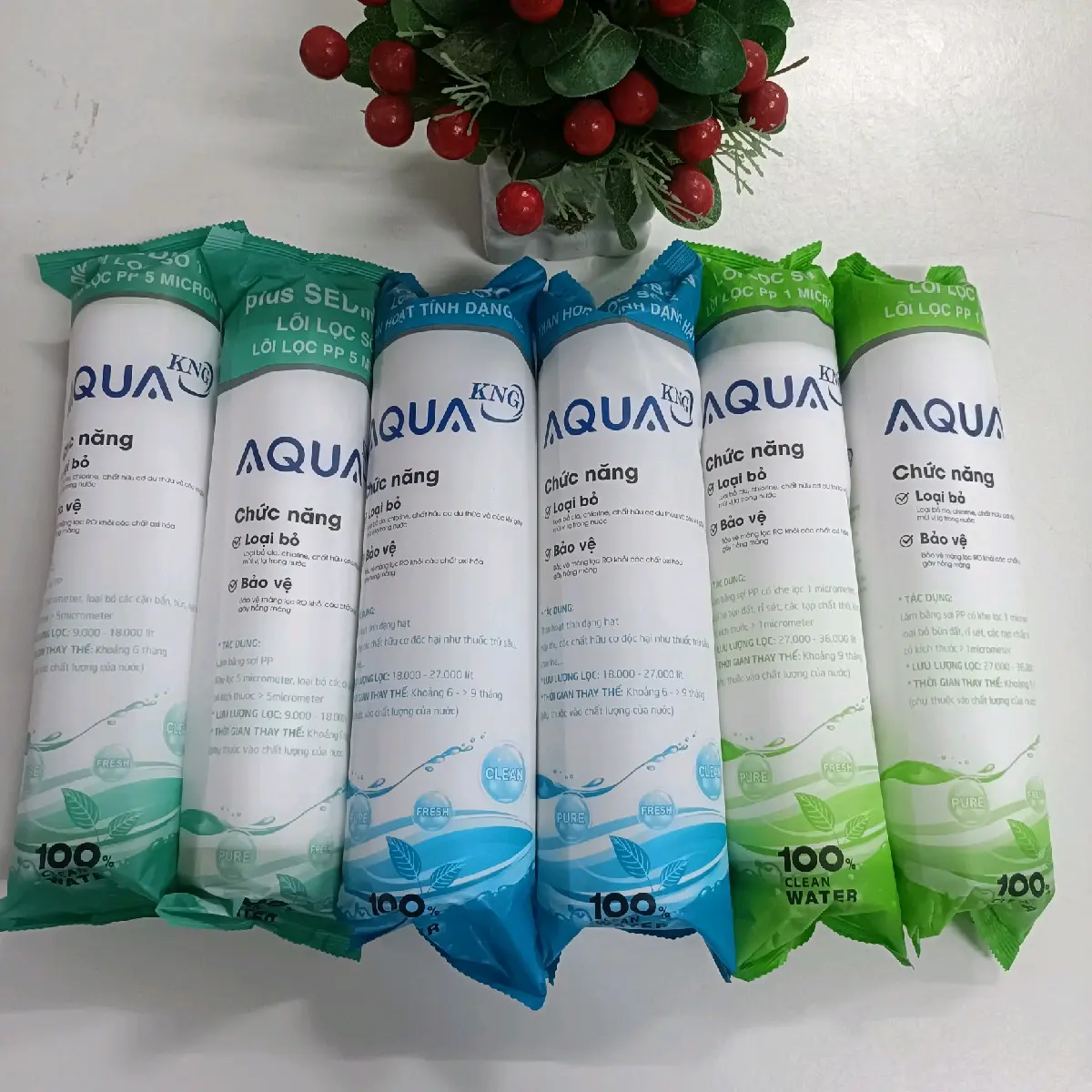 COMBO 2 BỘ LÕI LỌC 123 AQUA CHÍNH HÃNG. DÙNG ĐƯỢC CHO MỌI LOẠI MÁY LỌC RO . TẶNG TAY VẶN
