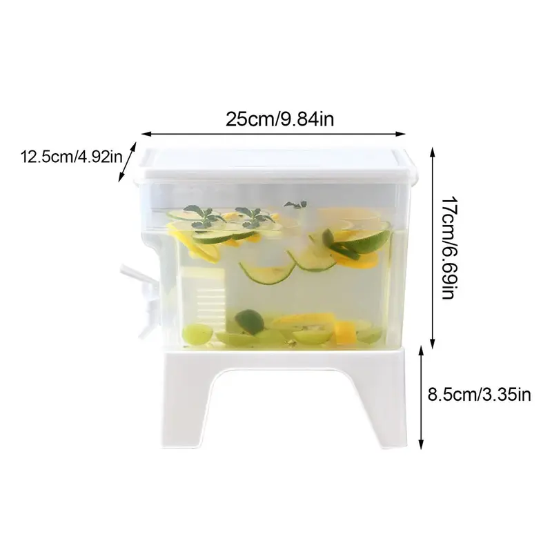 Clear Ice Bucket with Spigot, Large Capacity Lemon Fruit Tea Pot, Summer Cold Bucket, Ice Bucket for Home Kitchen Outdoor Camping 1