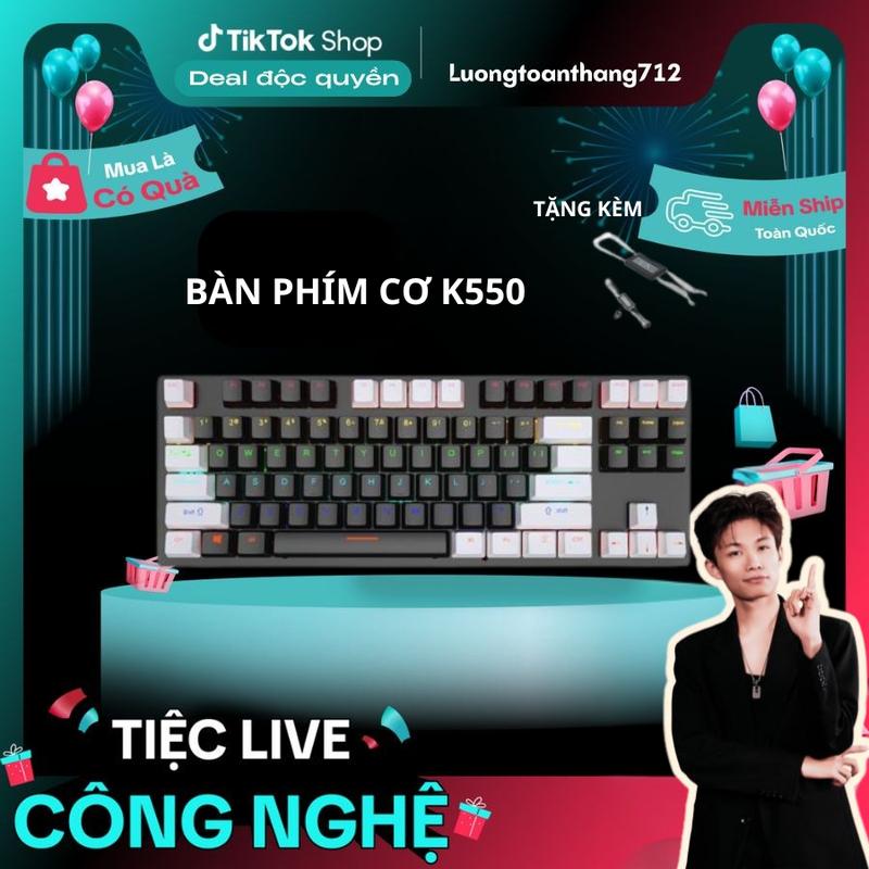Deal độc quyền Luongtoanthang712 Bàn phím cơ Gaming Ziyou lang K550 V4 RED Switch TKL 87 phím Có Hot-swap LED Rainbow