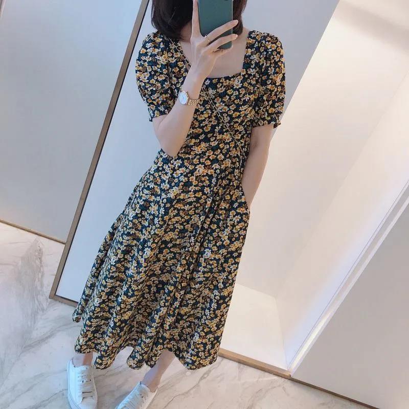 Product Introduction of Fashion Casual Floral Women's Dress 2024 Summer New Temperament Waist-Controlled Loose plus Size Figure Flattering Women's Clothing Skirt Womenswear Elegance 15
