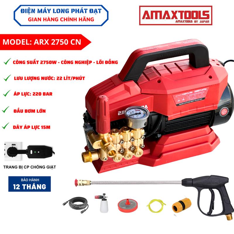 Máy Rửa Xe AMAXTOOL ARX 2750CN công suất 2750W rửa công nghiệp lực nước siêu mạnh dây áp lực 15m bảo hành 12 tháng