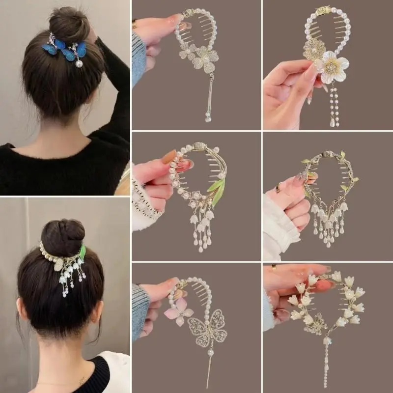 Jepit Rambut Korea Premium Jedai Bunga Juntai Wanita Elegan High Quality Motif Baru Clips