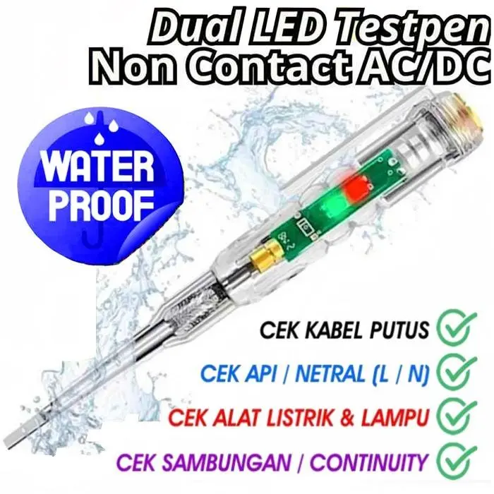Tespen Testpen Test Pen Tes Pen 2 Dual LED Obeng Tester Arus Listrik 1