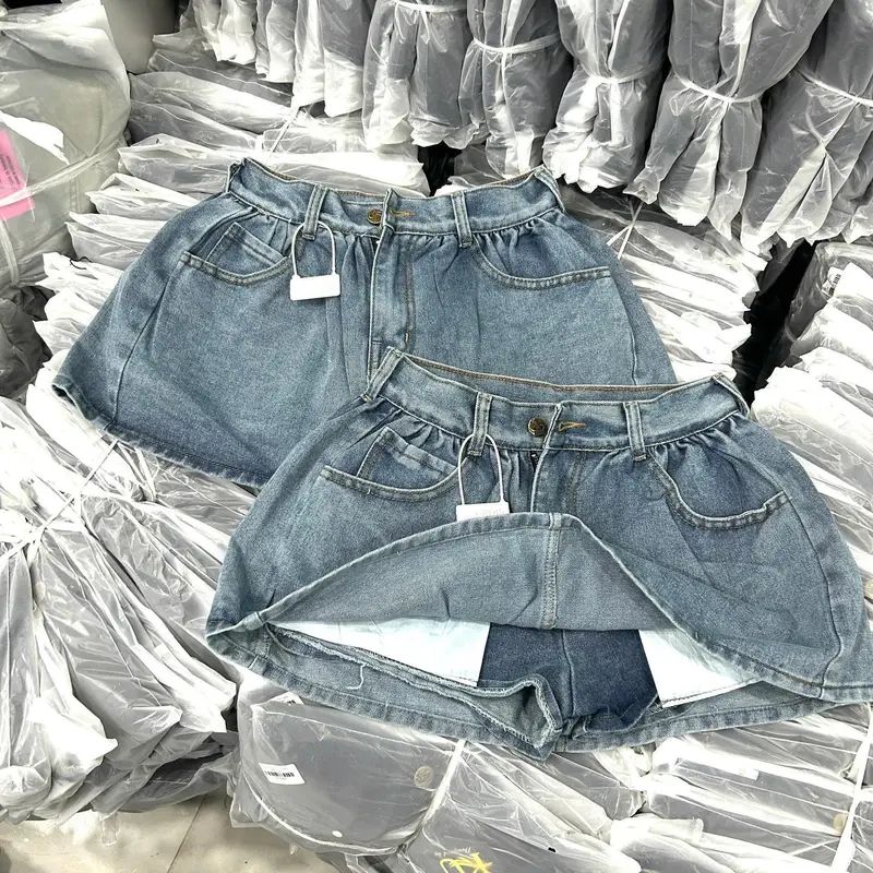 Chân váy jean XOÈ BỒNG có quần trong _ Cv 1046_chân ngắn BTQ2 4
