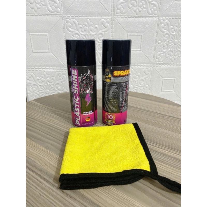 Product Introduction of Combo chai xịt phục hồi nhựa nhám Sprayking mẫu mới kèm khăn 3M 5