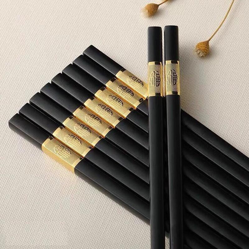 Combo 30 đôi đũa mạ vàng cao cấp, đũa khảm vàng Hàn Quốc chống trơn, chống trượt, chống mốc, bền màu