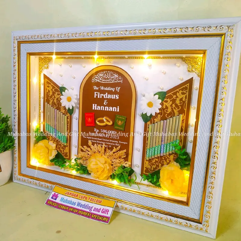 Mahar Pernikahan Rustic Modern / Mahar Islami / Mahar Modern Dipasang di Dinding 2