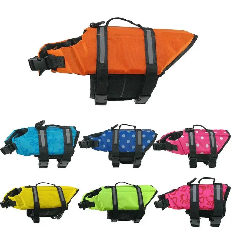 S-XXL Dog Life Vest Printed Pet Life Jacket Dog Safety Clothes Dogs Swimwear Safety Swimming Suit