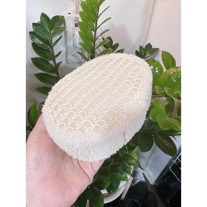 Bông tắm lưới xơ mướp trắng mềm mại tẩy tế bào chết tại nhà 3