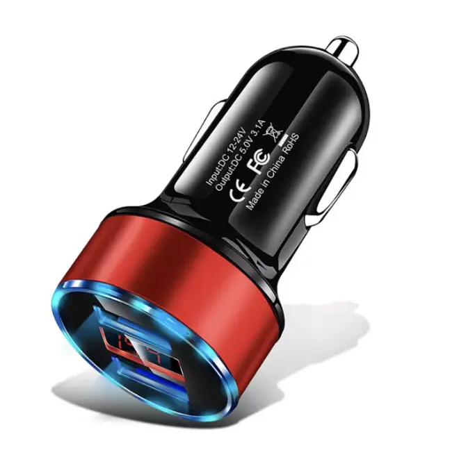 Car Charger Colokan Charger Mobil 2 Ports 3.1A 12V-24V Output 7