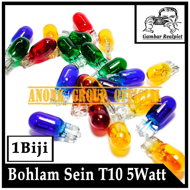 Lampu Bohlam Sein Senja T10 warna 12 Volt / Bohlam Sen Senja Spidometer 12V 5 Watt / Bohlam Colok Tancep T10 Biru 12 Volt 5 Watt 2