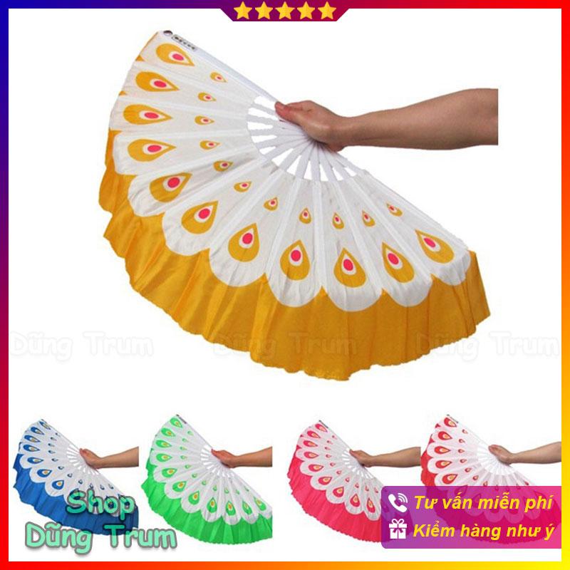 Quạt múa văn nghệ đuôi công nan nhựa chất đẹp cực bền 1 đôi