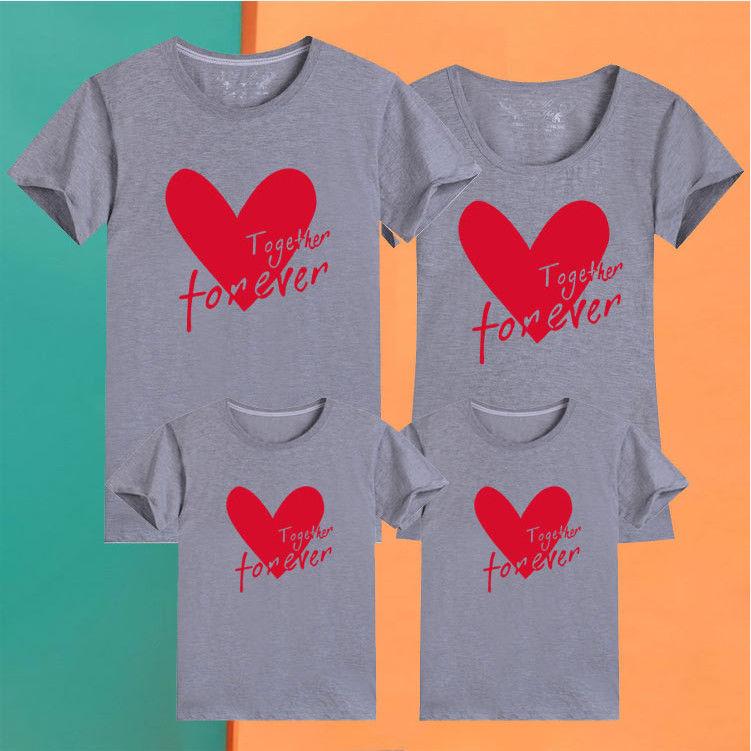Product Introduction of Love Parent-Child Short-Sleeved T-shirt for a Family of Three Or Four Clothes for the Whole Family Kindergarten Sports Meeting Business Attire Mother-Child Mother-Daughter Matching Outfit T Womenswear Overalls 19