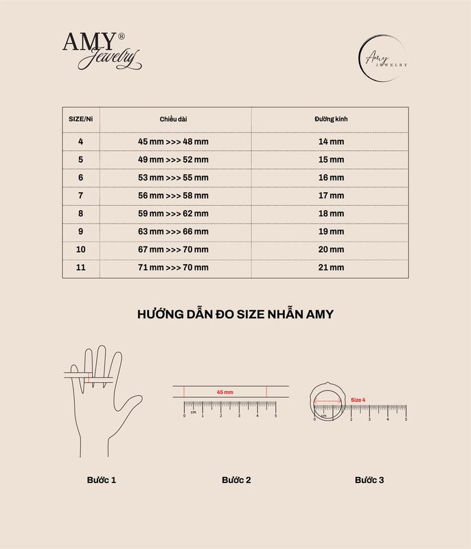 AM17 Nhẫn nữ bạc 925 công nghệ xi độc quyền NanoShield xi bach kim đính đá 7ly 7