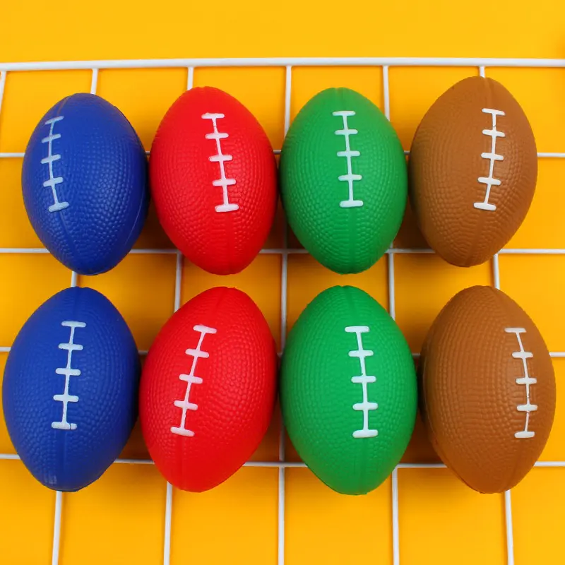 Pu Foam Solid Rugby Grip Ball For Release And Pressure , Football Toy Ball