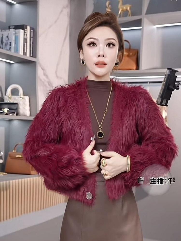 Product Introduction of 2024 Autumn and Winter New High-End Popular One-Button Short Woolen Coat for Women Fashionable Stylish All-Match Long Sleeve Fashion 6