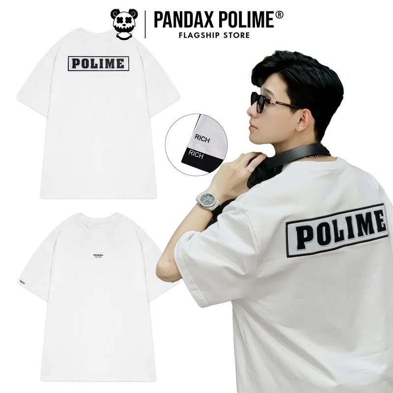 Áo phông local brand Pandax polime rich ctrl trắng , áo thun from rộng unisex , basic tee oversize nam nữ premium cotton Menswear Cổ Tròn