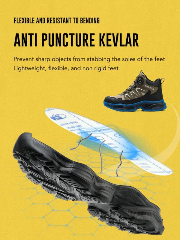 Men's High Top Lace Up Shoes, Casual Waterproof Shoes for Work, Fashionable Shoes for Daily Wear 6