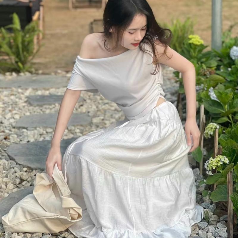 V6 - Chân Váy Maxxi Dáng Dài - Cạp Dây Rút - Cực Xinh - Thanh Lịch - Tinh tế - Chất ĐŨi Tơ Xước 3