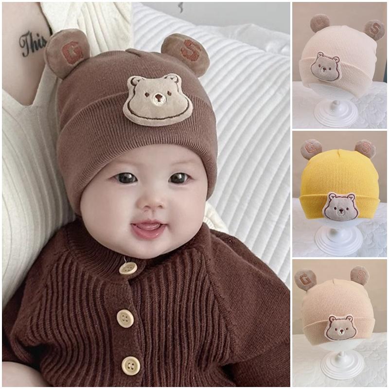 Toddlers Hat Scarf Set In One Infant Boy Girl Animal Coif Hood Cap Winter Warm Knitted Cartoon Pattern Neck Collar Head Wraps Cute Long Ears Kids Outd