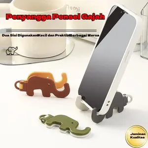 Penyangga Telepon Kartun Gajah Desktop Kreatif Lucu Portabel Lipat Tak Terlihat Artefak Malas