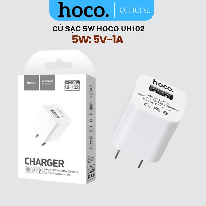 Củ sạc Hoco UH102 công suất 5W chính hãng 5V/1A