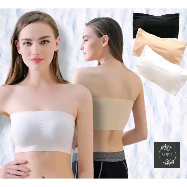 MOONSTAR/Bra Kemben Pakaian Dalam Wanita Kemben Bandeau Bra Crop Tanpa Busa coquette tank 0
