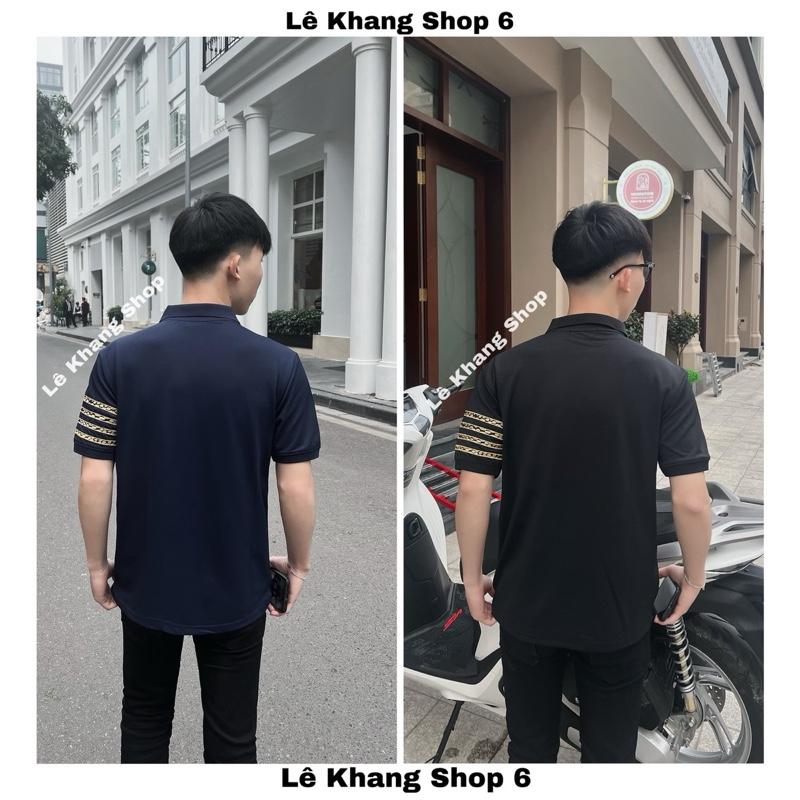 Áo PoLo Vải Gai, 2 Màu, Hoạ Tiết Thêu Hình Vòng Tay Hàng Q.C 1